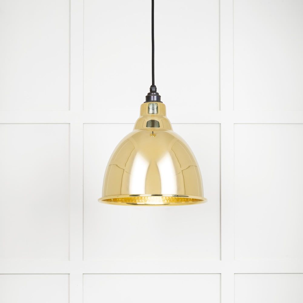 From The Anvil - Hammered Brass Brindley Pendant | Sku. 49517 | Trade Door Handles.
