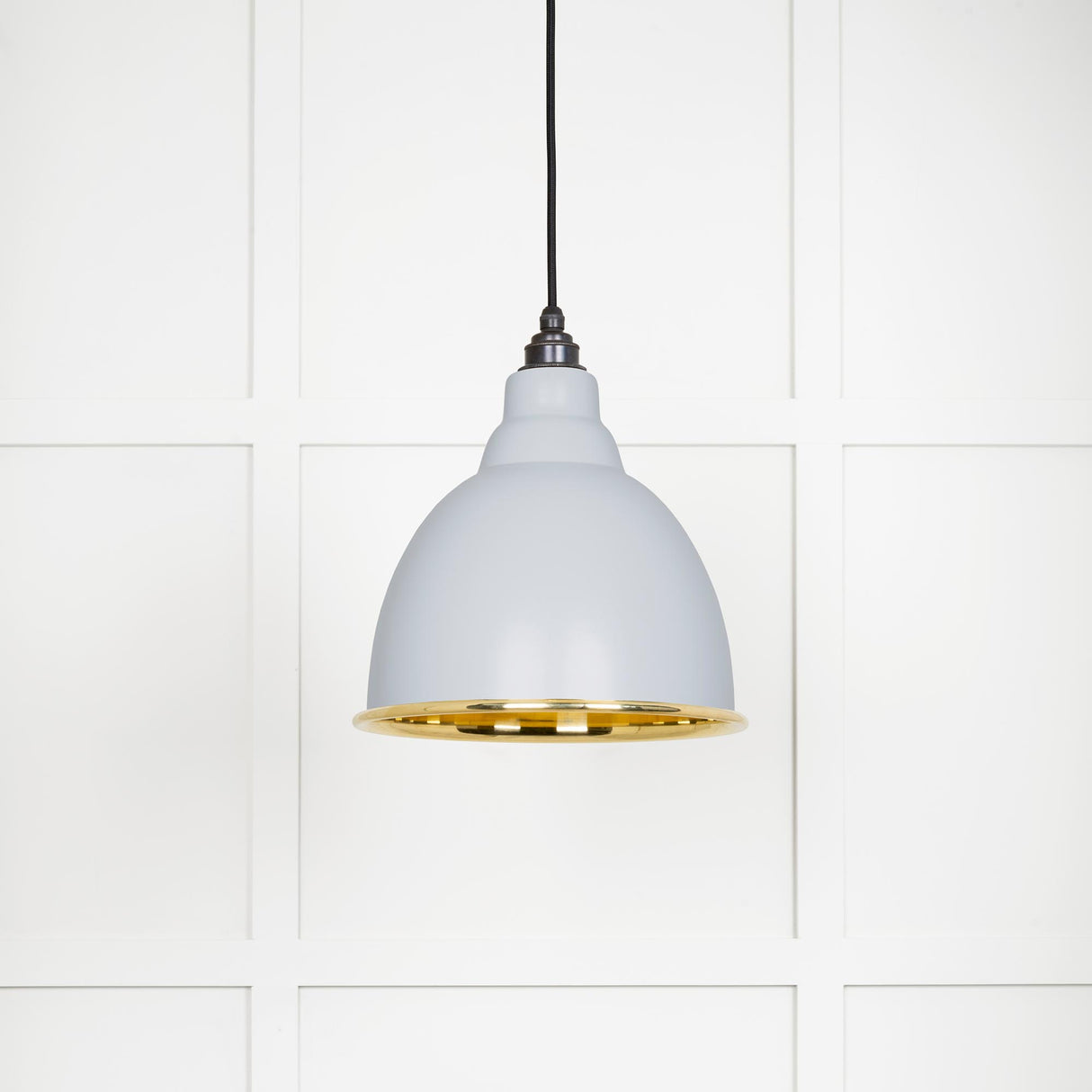 From The Anvil - Smooth Brass Brindley Pendant in Birch | Sku. 49518BI | Trade Door Handles.