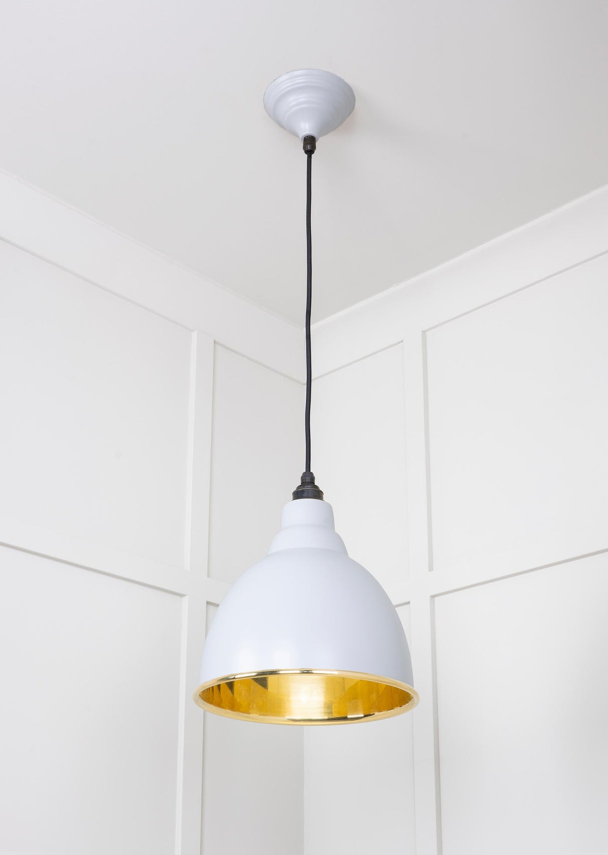 From The Anvil - Smooth Brass Brindley Pendant in Birch | Sku. 49518BI | Trade Door Handles.