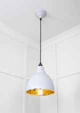 From The Anvil - Smooth Brass Brindley Pendant in Birch | Sku. 49518BI | Trade Door Handles.