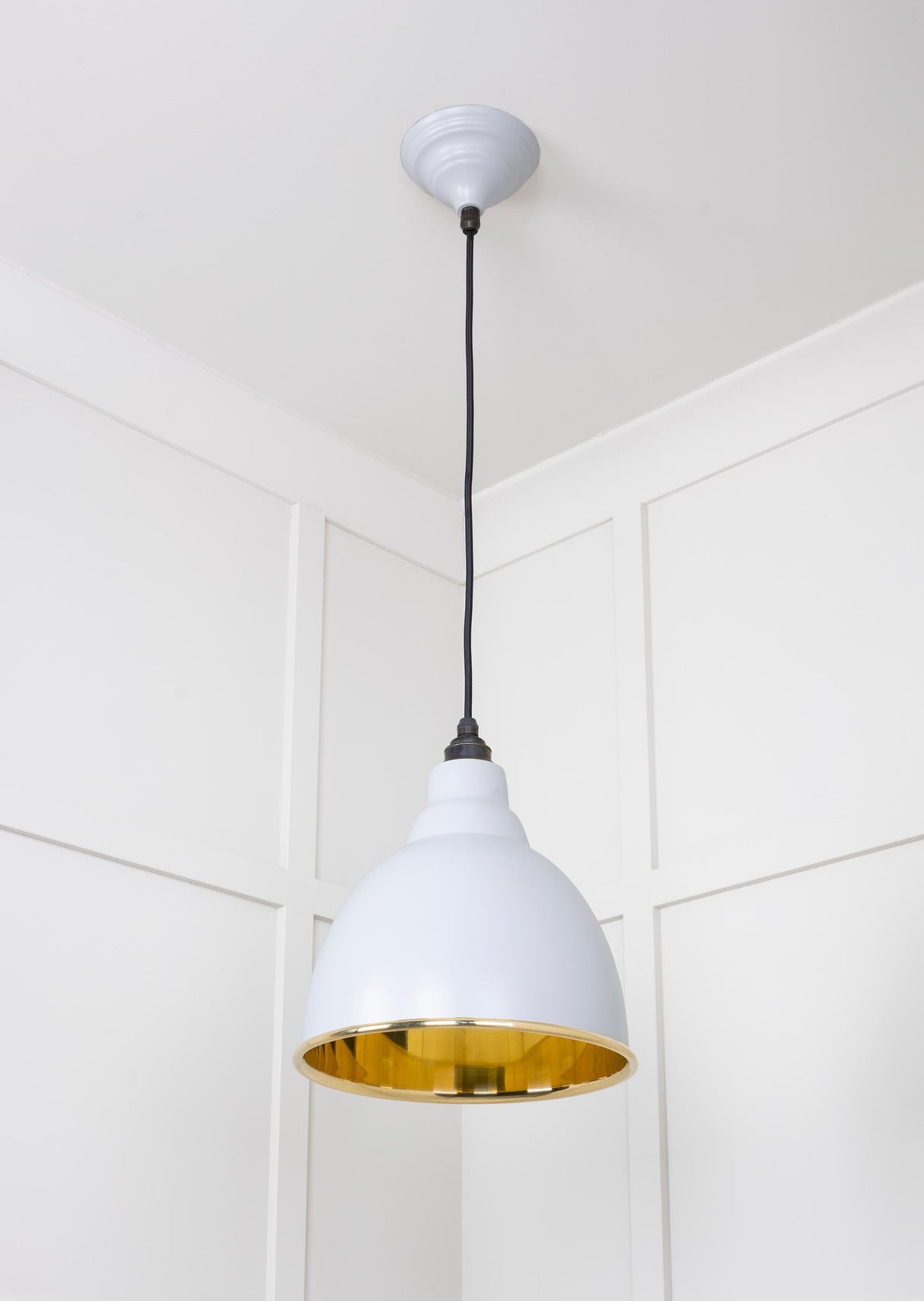 From The Anvil - Smooth Brass Brindley Pendant in Birch | Sku. 49518BI | Trade Door Handles.
