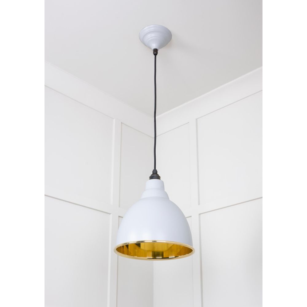 From The Anvil - Smooth Brass Brindley Pendant in Birch | Sku. 49518BI | Trade Door Handles.