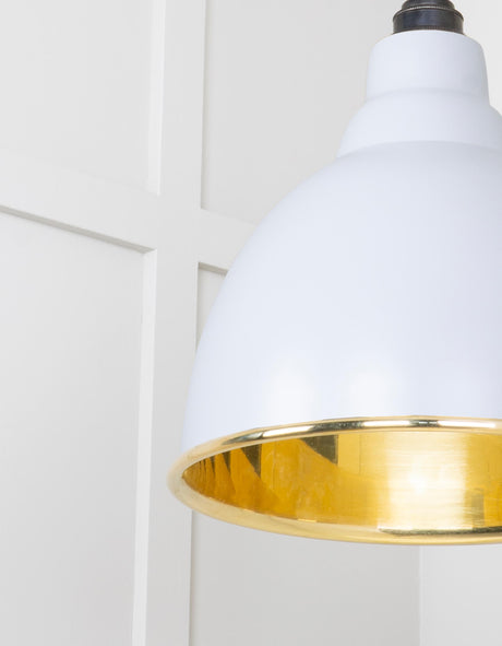 From The Anvil - Smooth Brass Brindley Pendant in Birch | Sku. 49518BI | Trade Door Handles.