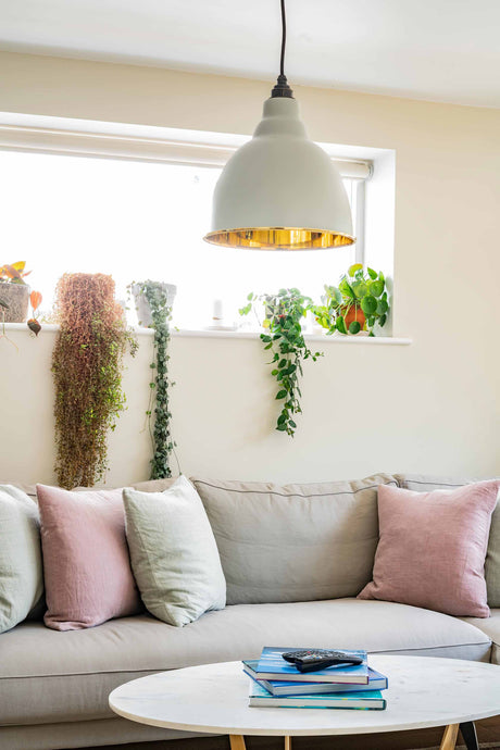 From The Anvil - Smooth Brass Brindley Pendant in Birch | Sku. 49518BI | Trade Door Handles.