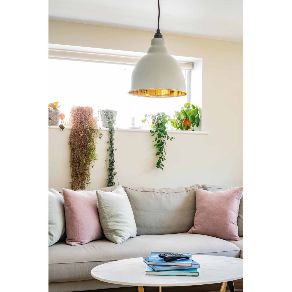 From The Anvil - Smooth Brass Brindley Pendant in Birch | Sku. 49518BI | Trade Door Handles.