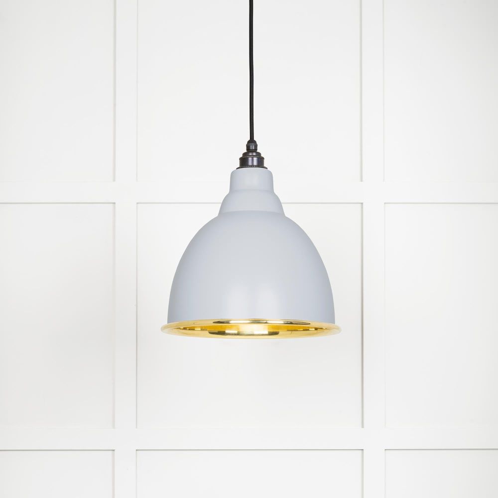 From The Anvil - Smooth Brass Brindley Pendant in Birch | Sku. 49518BI | Trade Door Handles.