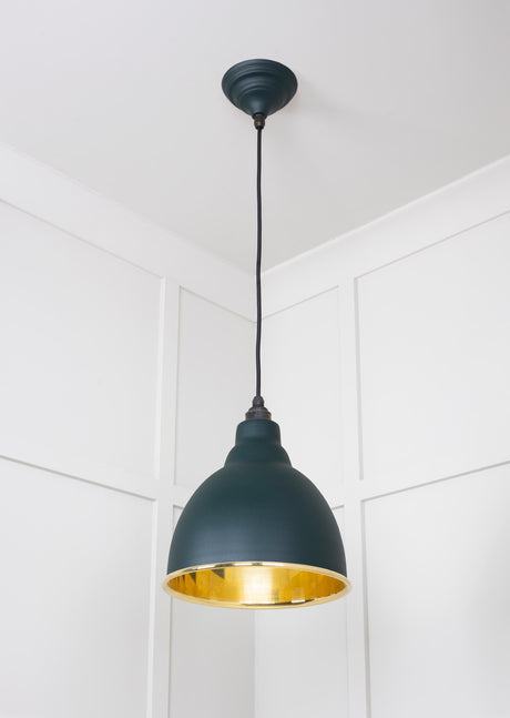 From The Anvil - Smooth Brass Brindley Pendant in Dingle | Sku. 49518DI | Trade Door Handles.