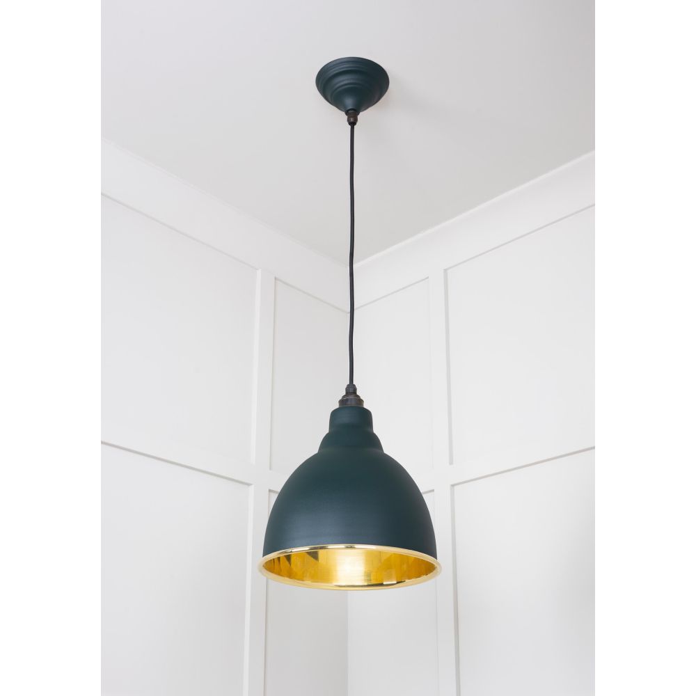 From The Anvil - Smooth Brass Brindley Pendant in Dingle | Sku. 49518DI | Trade Door Handles.