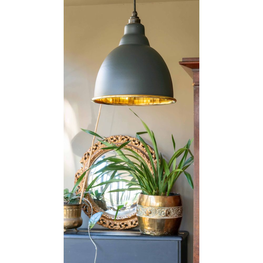 From The Anvil - Smooth Brass Brindley Pendant in Dingle | Sku. 49518DI | Trade Door Handles.