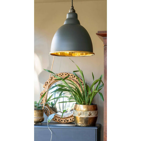 From The Anvil - Smooth Brass Brindley Pendant in Dingle | Sku. 49518DI | Trade Door Handles.