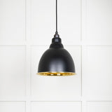 From The Anvil - Smooth Brass Brindley Pendant in Elan Black | Sku. 49518EB | Trade Door Handles.