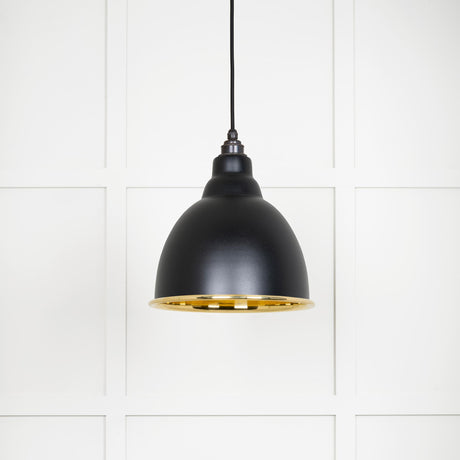 From The Anvil - Smooth Brass Brindley Pendant in Elan Black | Sku. 49518EB | Trade Door Handles.