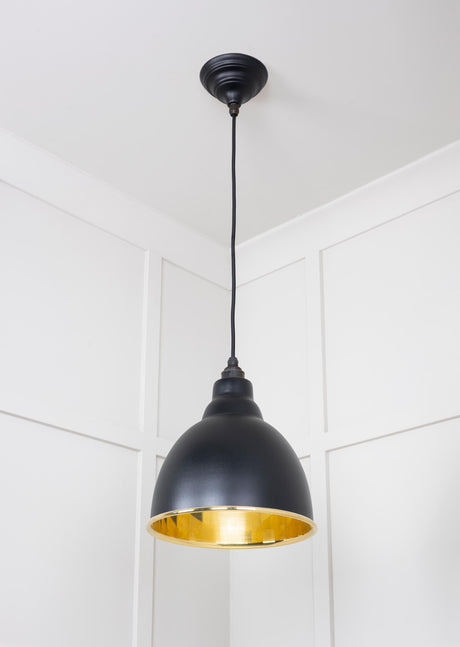 From The Anvil - Smooth Brass Brindley Pendant in Elan Black | Sku. 49518EB | Trade Door Handles.