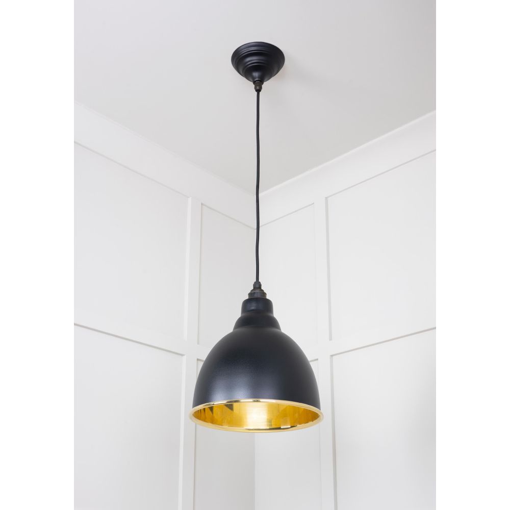From The Anvil - Smooth Brass Brindley Pendant in Elan Black | Sku. 49518EB | Trade Door Handles.