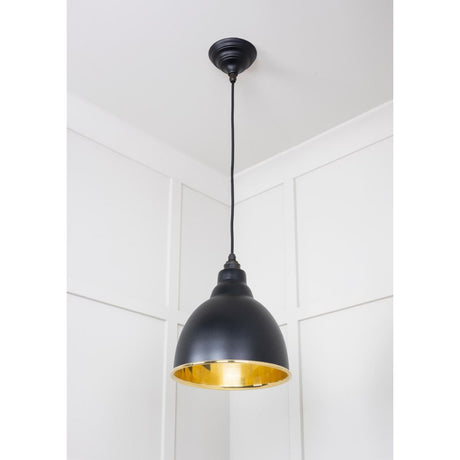 From The Anvil - Smooth Brass Brindley Pendant in Elan Black | Sku. 49518EB | Trade Door Handles.