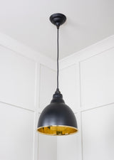 From The Anvil - Smooth Brass Brindley Pendant in Elan Black | Sku. 49518EB | Trade Door Handles.