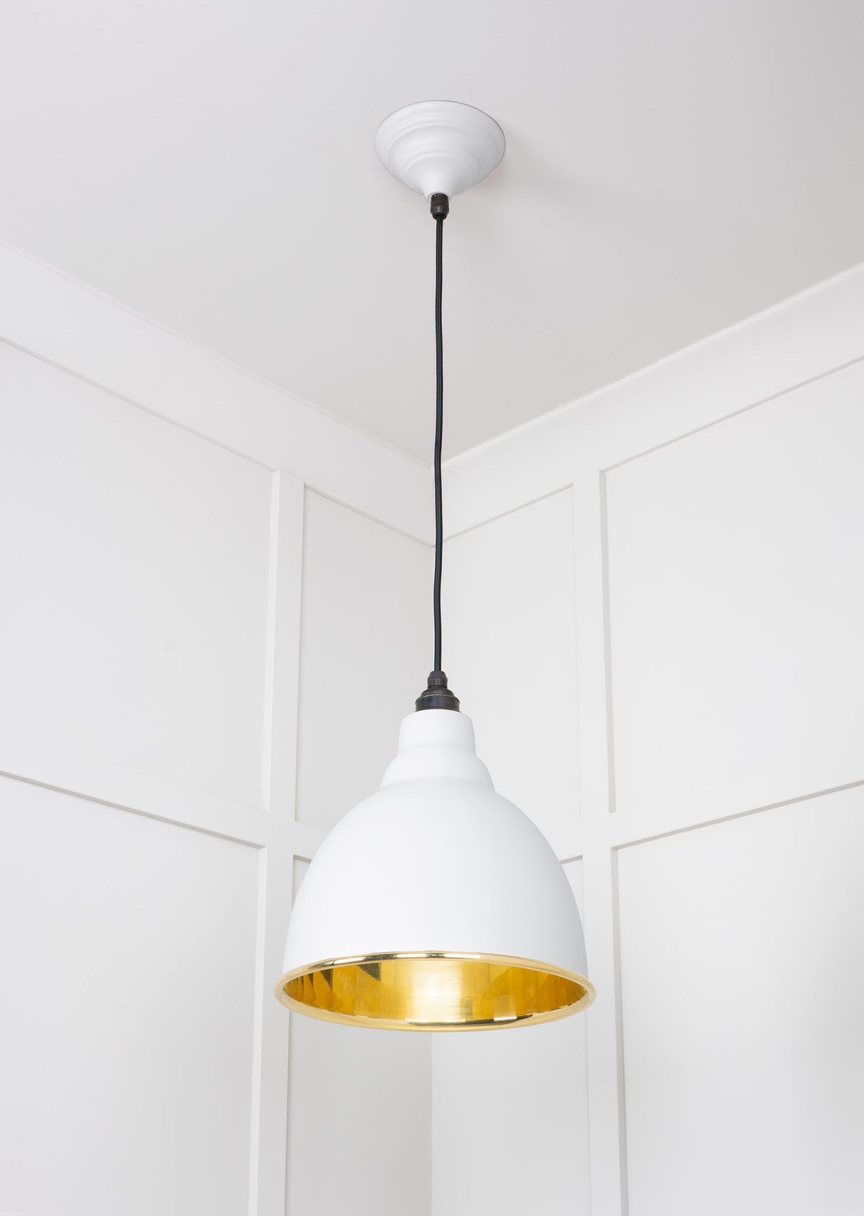 From The Anvil - Smooth Brass Brindley Pendant in Flock | Sku. 49518F | Trade Door Handles.