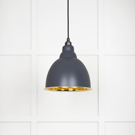 From The Anvil - Smooth Brass Brindley Pendant in Slate | Sku. 49518SL | Trade Door Handles.