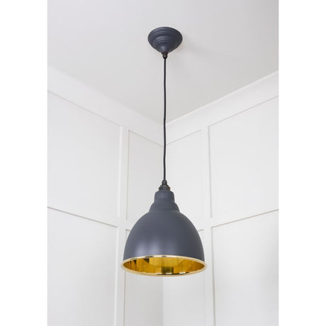 From The Anvil - Smooth Brass Brindley Pendant in Slate | Sku. 49518SL | Trade Door Handles.