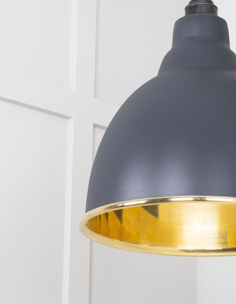 From The Anvil - Smooth Brass Brindley Pendant in Slate | Sku. 49518SL | Trade Door Handles.