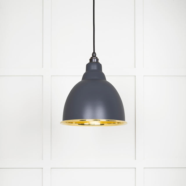 From The Anvil - Smooth Brass Brindley Pendant in Slate | Sku. 49518SL | Trade Door Handles.