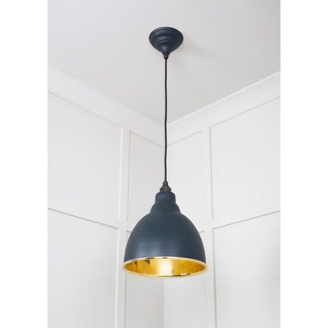 From The Anvil - Smooth Brass Brindley Pendant in Soot | Sku. 49518SO | Trade Door Handles.