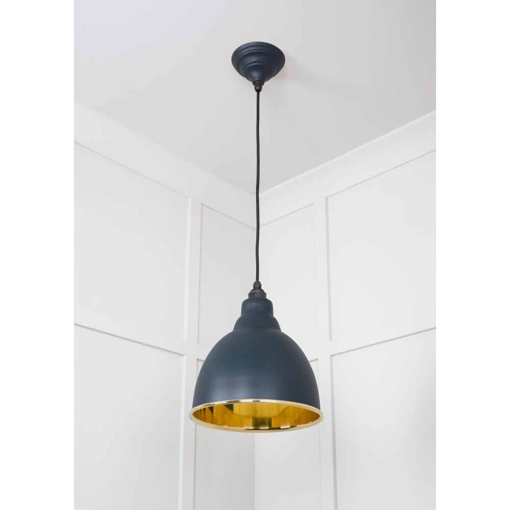 From The Anvil - Smooth Brass Brindley Pendant in Soot | Sku. 49518SO | Trade Door Handles.