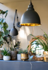 From The Anvil - Smooth Brass Brindley Pendant in Soot | Sku. 49518SO | Trade Door Handles.