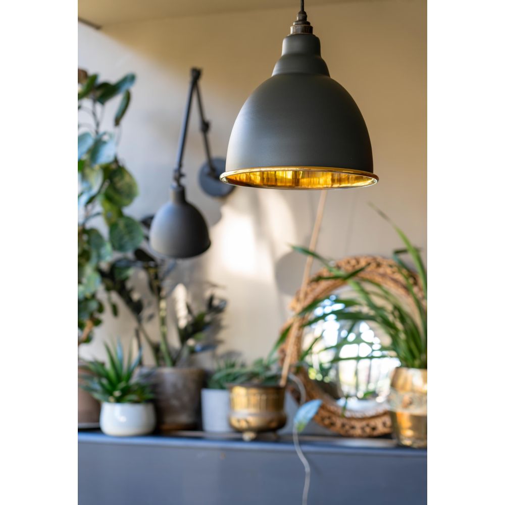 From The Anvil - Smooth Brass Brindley Pendant in Soot | Sku. 49518SO | Trade Door Handles.