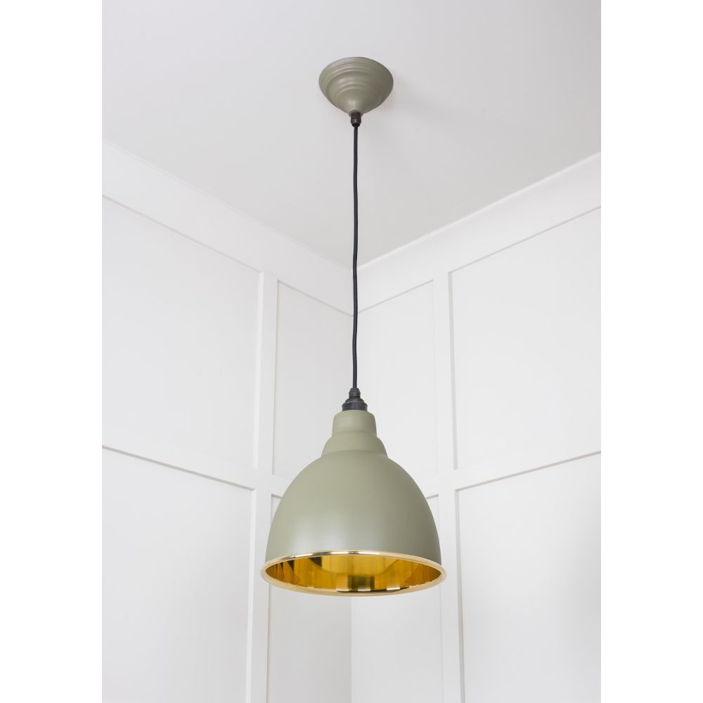 From The Anvil - Smooth Brass Brindley Pendant in Tump | Sku. 49518TU | Trade Door Handles.