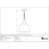 From The Anvil - Smooth Brass Brindley Pendant | Sku. 49518 | Trade Door Handles.