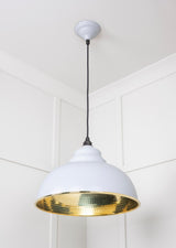 From The Anvil - Hammered Brass Harborne Pendant in Birch | Sku. 49521BI | Trade Door Handles.