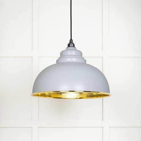 From The Anvil - Hammered Brass Harborne Pendant in Birch | Sku. 49521BI | Trade Door Handles.