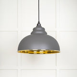 From The Anvil - Hammered Brass Harborne Pendant in Bluff | Sku. 49521BL | Trade Door Handles.