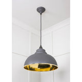 From The Anvil - Hammered Brass Harborne Pendant in Bluff | Sku. 49521BL | Trade Door Handles.
