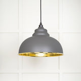 From The Anvil - Hammered Brass Harborne Pendant in Bluff | Sku. 49521BL | Trade Door Handles.