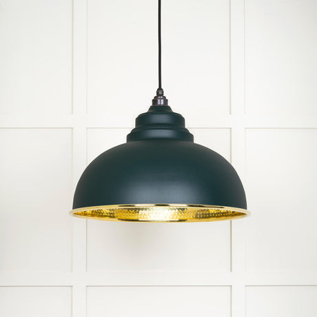 From The Anvil - Hammered Brass Harborne Pendant in Dingle | Sku. 49521DI | Trade Door Handles.