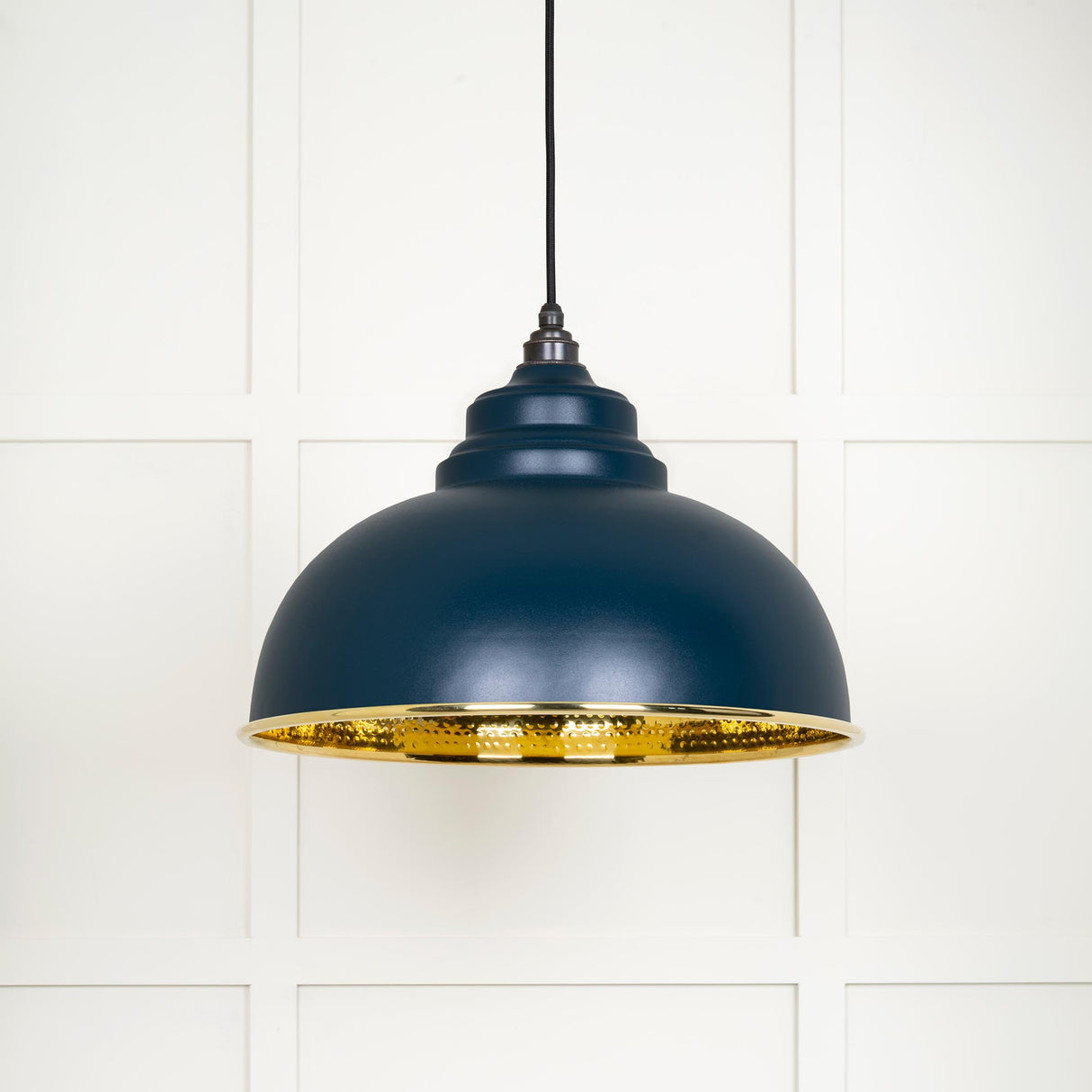 From The Anvil - Hammered Brass Harborne Pendant in Dusk | Sku. 49521DU | Trade Door Handles.