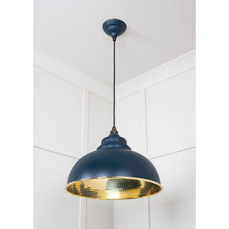 From The Anvil - Hammered Brass Harborne Pendant in Dusk | Sku. 49521DU | Trade Door Handles.
