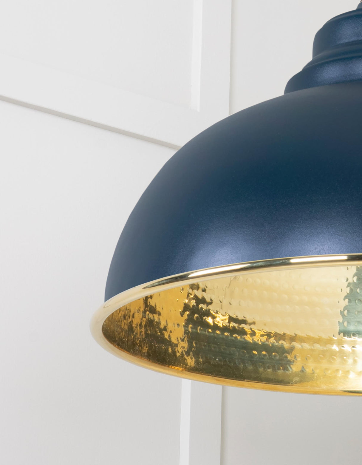 From The Anvil - Hammered Brass Harborne Pendant in Dusk | Sku. 49521DU | Trade Door Handles.