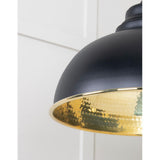 From The Anvil - Hammered Brass Harborne Pendant in Elan Black | Sku. 49521EB | Trade Door Handles.