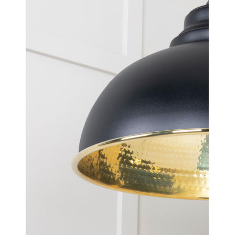 From The Anvil - Hammered Brass Harborne Pendant in Elan Black | Sku. 49521EB | Trade Door Handles.