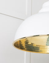 From The Anvil - Hammered Brass Harborne Pendant in Flock | Sku. 49521F | Trade Door Handles.