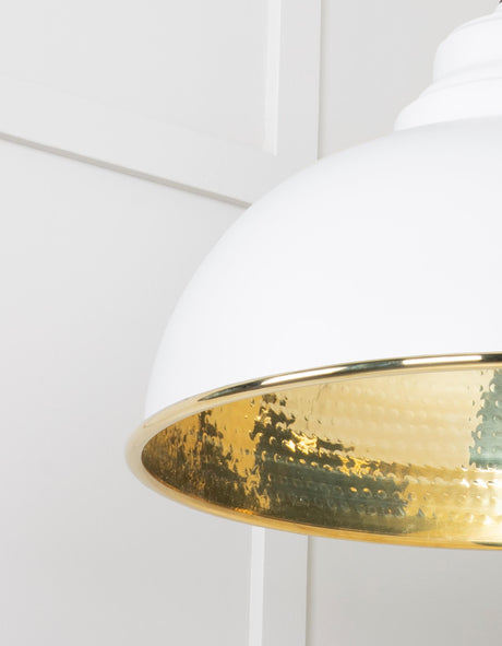 From The Anvil - Hammered Brass Harborne Pendant in Flock | Sku. 49521F | Trade Door Handles.