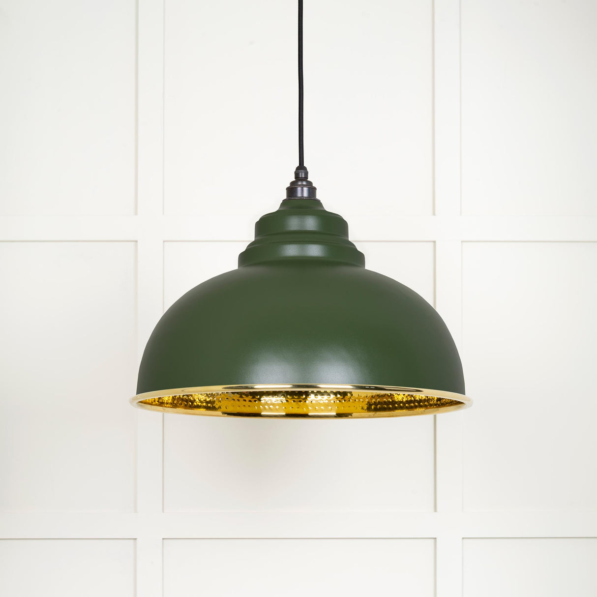 From The Anvil - Hammered Brass Harborne Pendant in Heath | Sku. 49521H | Trade Door Handles.