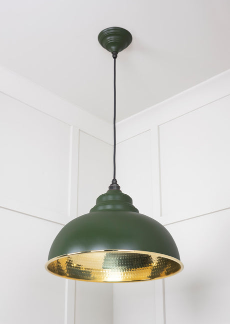 From The Anvil - Hammered Brass Harborne Pendant in Heath | Sku. 49521H | Trade Door Handles.