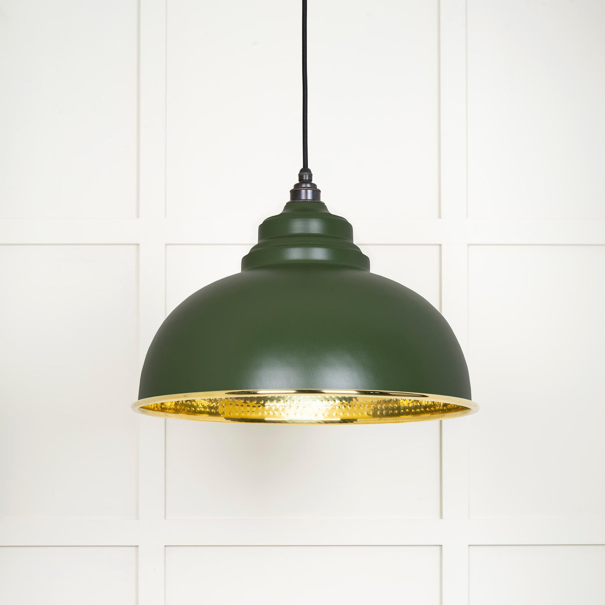 From The Anvil - Hammered Brass Harborne Pendant in Heath | Sku. 49521H | Trade Door Handles.