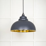From The Anvil - Hammered Brass Harborne Pendant in Slate | Sku. 49521SL | Trade Door Handles.