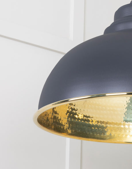 From The Anvil - Hammered Brass Harborne Pendant in Slate | Sku. 49521SL | Trade Door Handles.