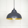 From The Anvil - Hammered Brass Harborne Pendant in Slate | Sku. 49521SL | Trade Door Handles.